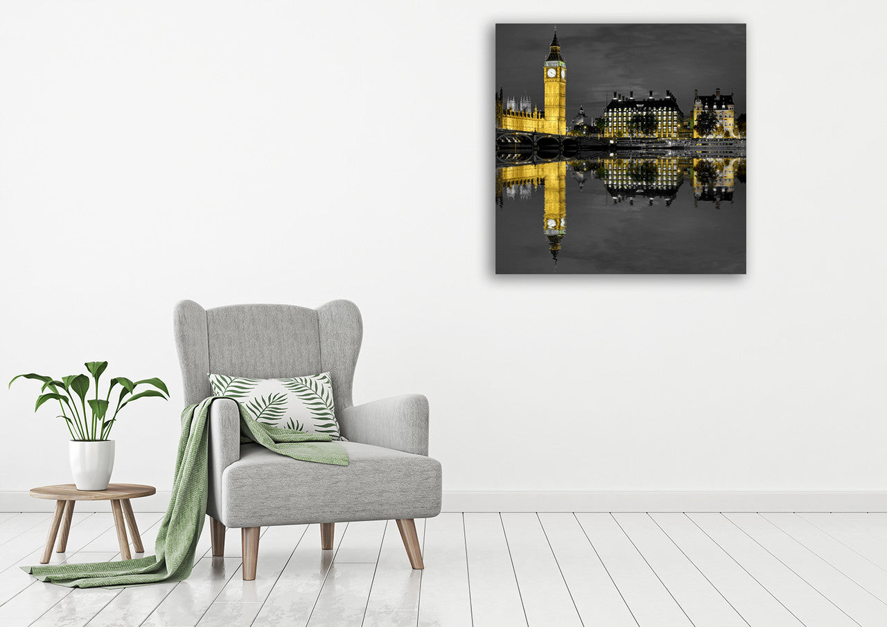 Big Ben Reflection Wall Art Print on the wall