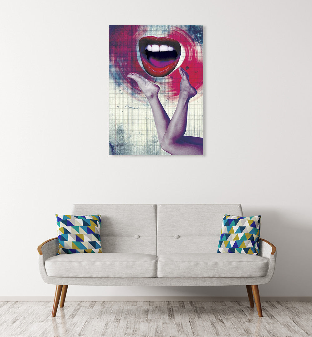 Bla Bla Bla Wall Art Print on the wall
