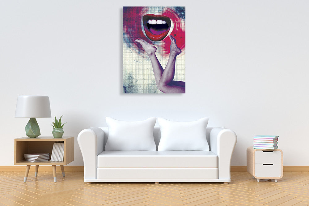Bla Bla Bla Wall Art Print on the wall