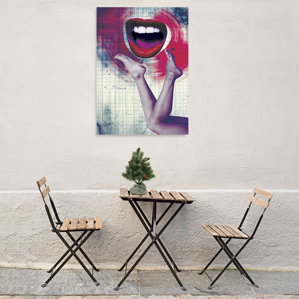 Bla Bla Bla Wall Art Print on the wall
