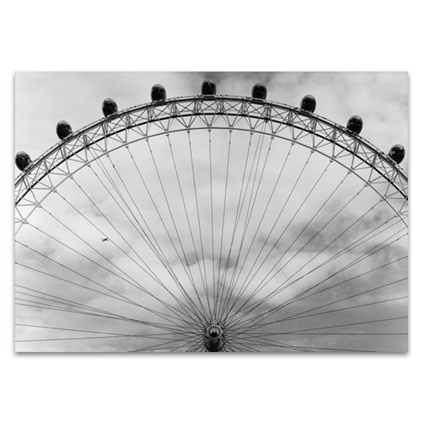 Black and White London Eye Wall Art Print