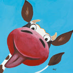 Blue Cow Wall Art Print