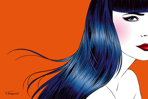 Blue Hair Wall Art Print