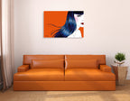 Blue Hair Wall Art Print on the wall