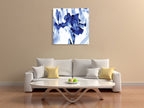 Blue Ice Iris Wall Art Print on the wall