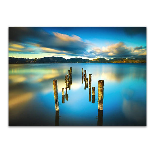 Blue Lake Sunset Wall Art Print