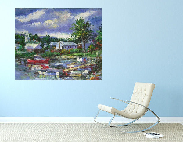 Boat at Dock on the wall