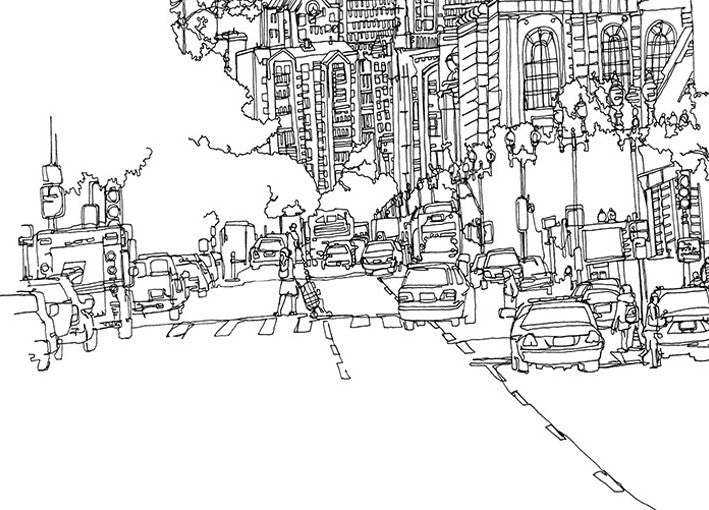 Boston City Line Wall Art Print
