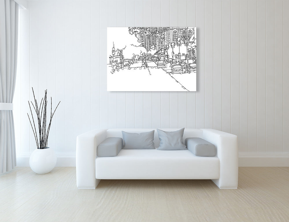 Boston City Line Wall Art Print on the wall