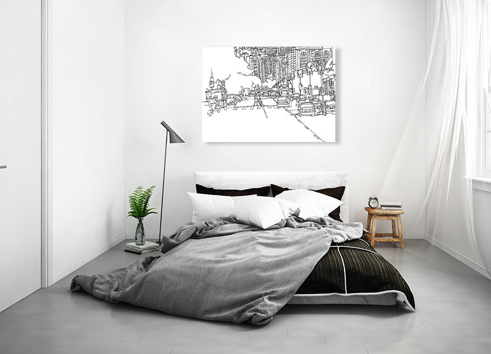 Boston City Line Wall Art Print on the wall