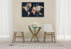 Botanical Floral Map Wall Art Print on the wall