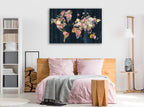 Botanical Floral Map Wall Art Print on the wall