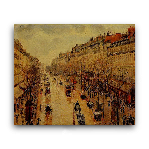Camille Pissarro | Boulevard Montmartre Afternoon in the Rain