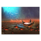 Boy on Magical Boat Wall Art Print