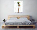 Bright Coconut Palm Wall Art Print on the wall