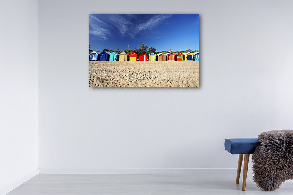 Brighton Beach Huts Wall Art Print on the wall