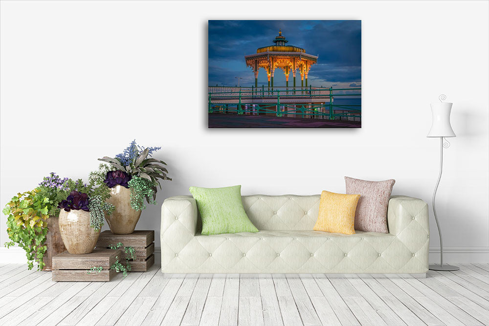 Brighton Blue Sky Wall Art Print on the wall