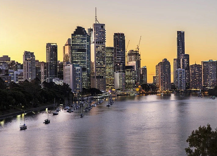 Brisbane City Riverside Wall Art Print