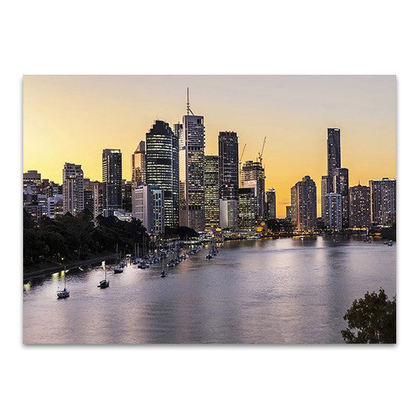 Brisbane City Riverside Wall Art Print