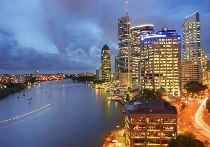 Brisbane City at Night Wall Art Print