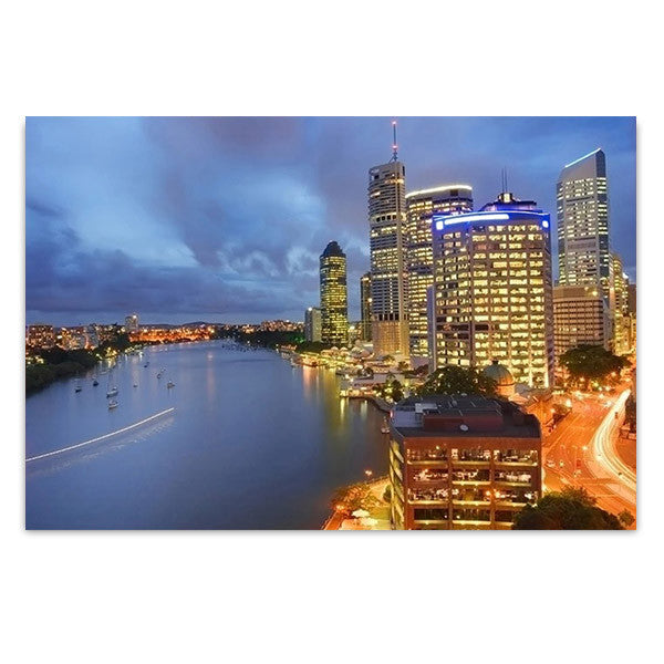 Brisbane City at Night Wall Art Print