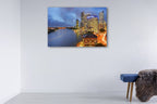 Brisbane City at Night Wall Art Print on the wall