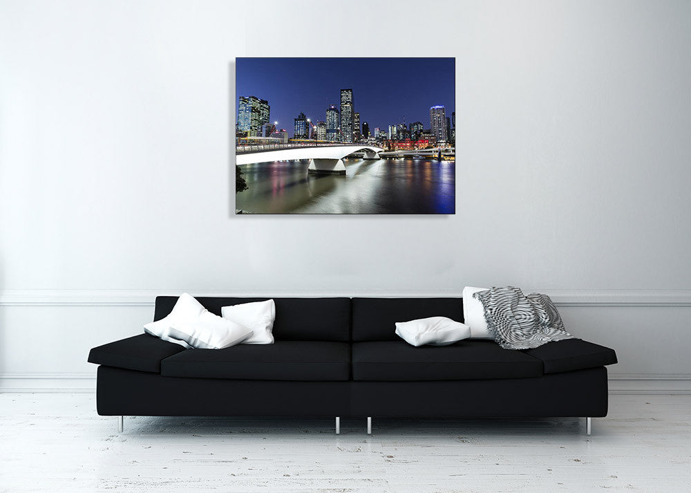 Brisbane City at Twilight Wall Art Print on the wall