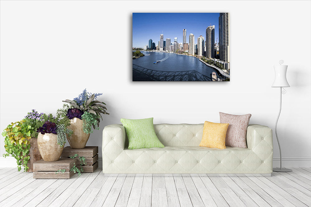 Brisbane Skyline Wall Print on the wall