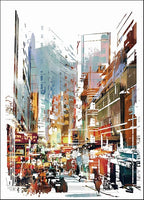 Busy City Street Wall Art Print