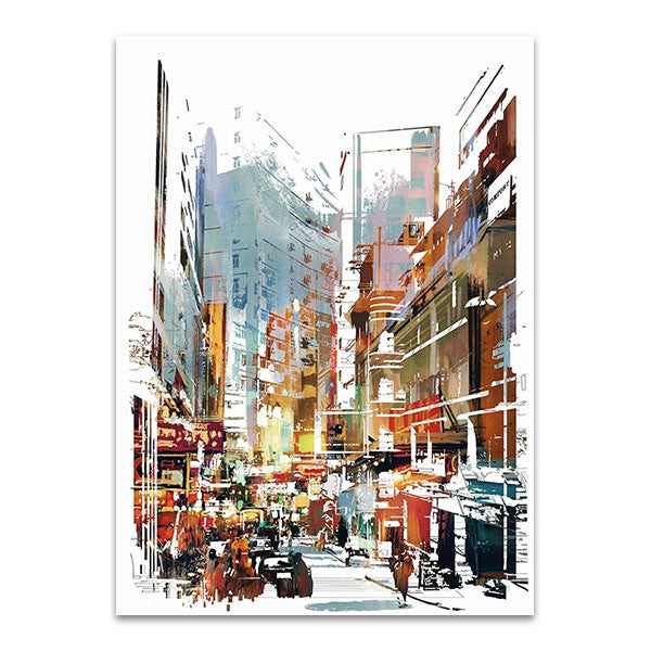 Busy City Street Wall Art Print