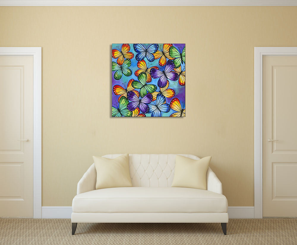Butterflies Colour Wall Art Print on the wall