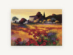 Poppies at Dusk, vintage canvas wall art print, front view