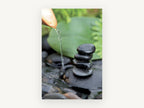 Stacked Stones Trickle, floral canvas wall art print, front view