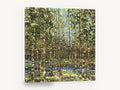 Birch Grove Bluebells, birch forest bluebells painterly landscape, landscape canvas wall art print ready to hang