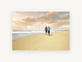 Barefoot Along the Shore, coastal canvas wall art print, front view