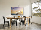 Evening Flight Yacht coastal canvas print on the wall of a dining room