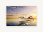 Evening Flight Yacht, coastal canvas wall art print, front view