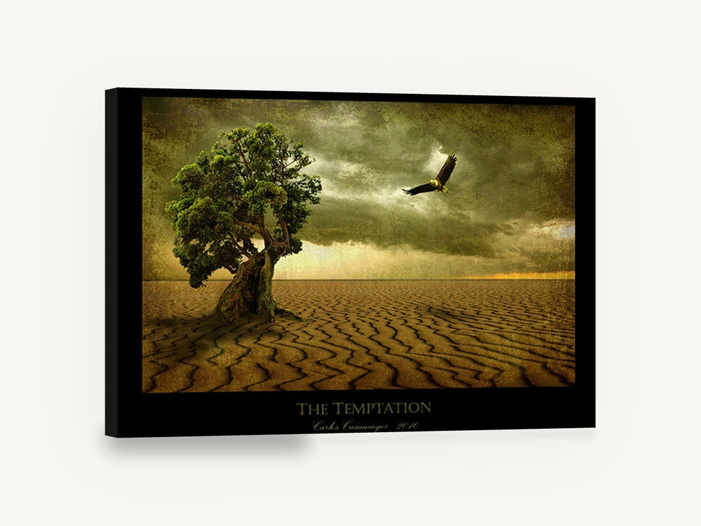 Lone Tree Desert Eagle, lone tree desert eagle artwork, landscape canvas wall art print ready to hang