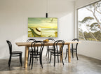 Panama Hat Sunset Beach coastal canvas print on the wall of a dining room