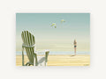 Chair and Seagulls, coastal canvas wall art print, front view