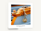 Varnished Bow Cleat, varnished boat cleat rope closeup, coastal canvas wall art print ready to hang
