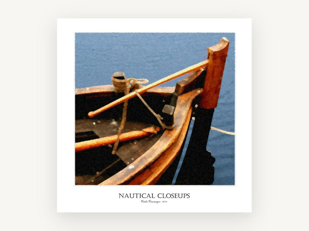 Timber Bow at Anchor, coastal canvas wall art print, front view