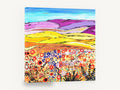 Lilac Hills Poppy Meadow, colourful rolling hills poppy field painting, landscape canvas wall art print ready to hang