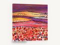Poppy Field Haze, red poppy field abstract landscape, landscape canvas wall art print ready to hang