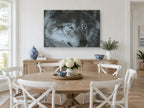 Grey Wolf Gaze landscape canvas print on the wall of a Hamptons dining room