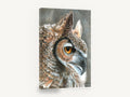 Amber Eyed Horned Owl, great horned owl profile drawing, animal canvas wall art print ready to hang