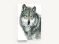 Amber Eyed Wolf, grey wolf pencil drawing portrait, animal canvas wall art print ready to hang