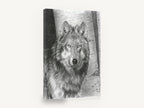 Birch Wood Wolf, wolf pencil drawing portrait, animal canvas wall art print ready to hang
