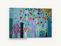 Vases in Bloom, colourful flowers in vases painting, floral canvas wall art print ready to hang