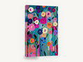 Garden of Bright Blooms, colourful abstract flowers painting style, floral canvas wall art print ready to hang